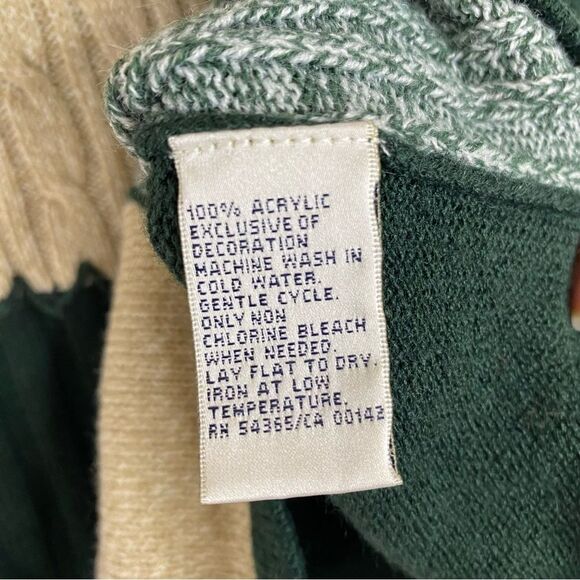 Allison Daley Cardigan Women’s Green Tan Sleeveless Fall Autumn Embroidered S - Picture 8 of 8